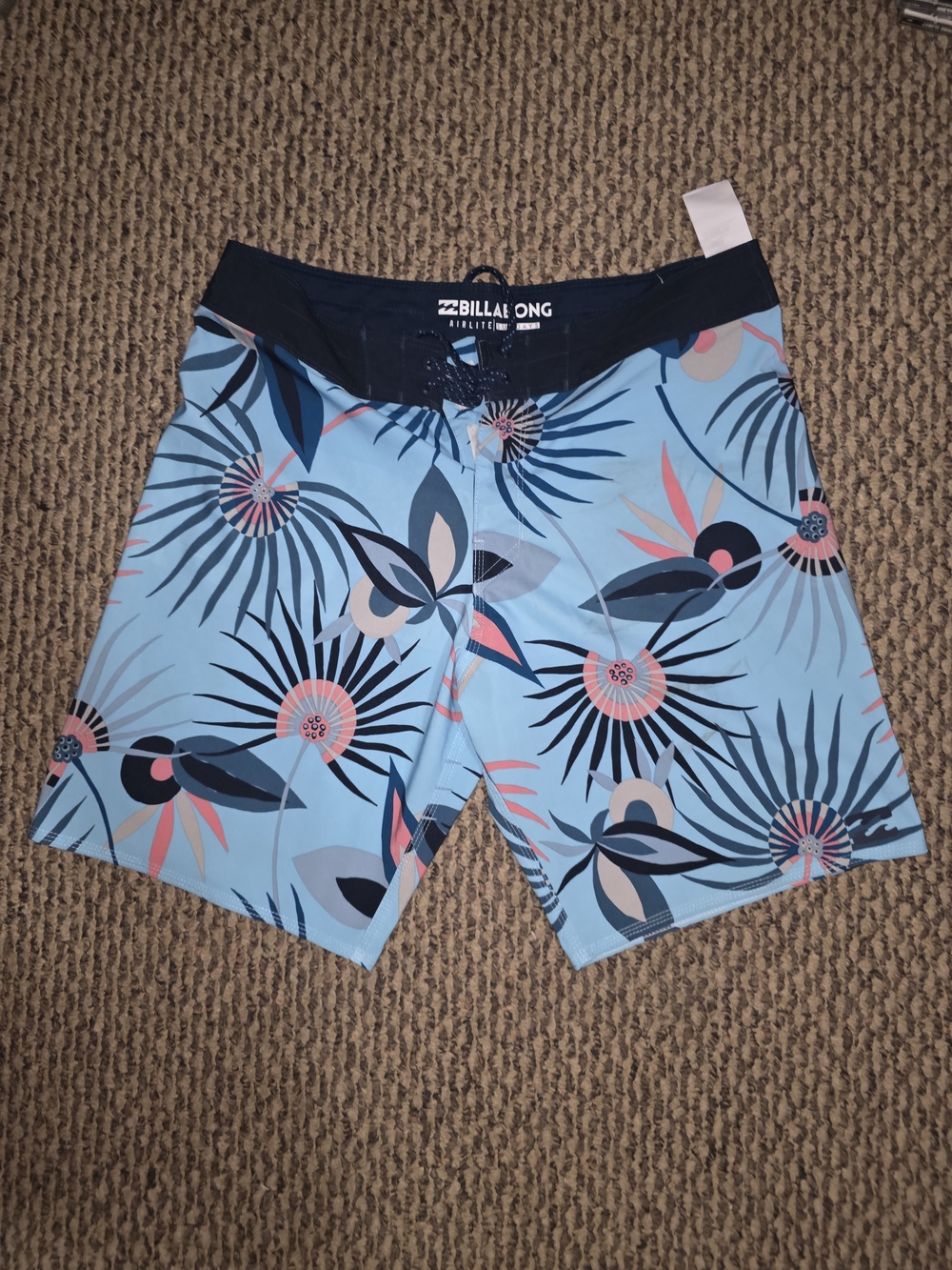 Billabong Navy and Light Blue Patterned Boardshorts